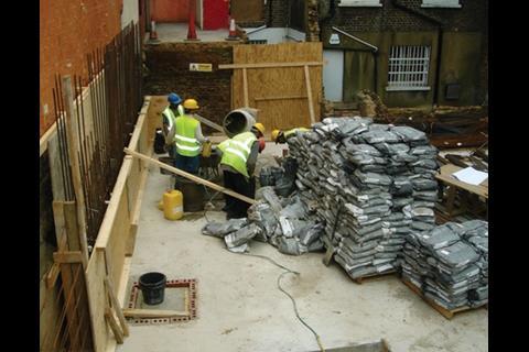 All the concrete for the foundations was mixed using a domestic sized cement mixer